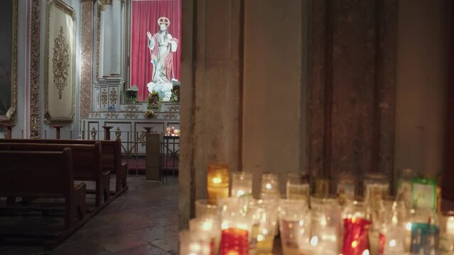 Interior of Metropolitan Cathedral of Our Lady of the Assumption Oaxaca, Mexico