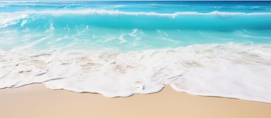 Fototapeta na wymiar Top view beautiful tropical beach. AI generated image
