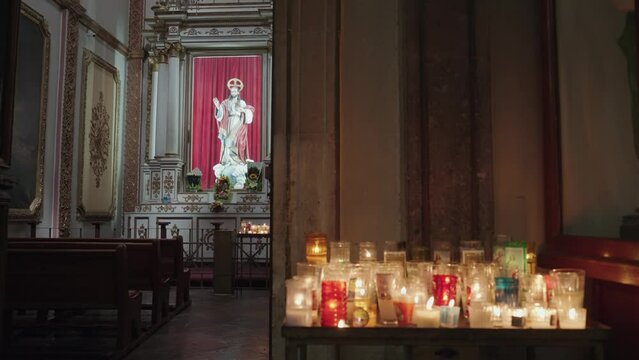 Interior of Metropolitan Cathedral of Our Lady of the Assumption Oaxaca, Mexico