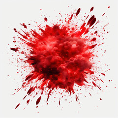 abstract explosion of red paint on a white background, vector illustration - obrazy, fototapety, plakaty