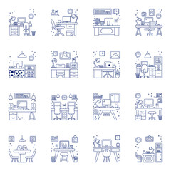 Pack of Workplace Linear Icons

