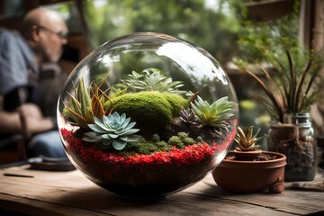 old globe into spherical terrariums for red smoke