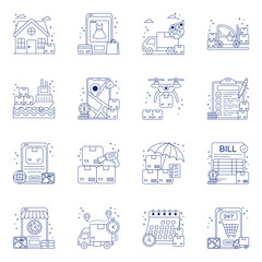 Pack of Logistic Linear Icons 

