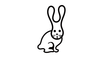 bunny icon, black isolated simple silhouette