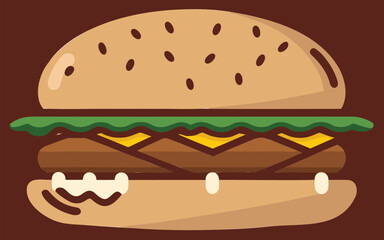 burger and hamburger vector illustration