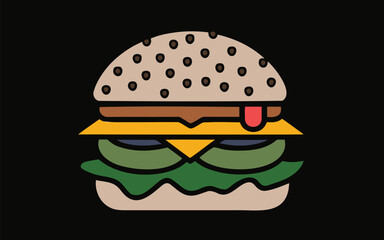 burger and hamburger vector illustration