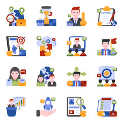 Pack of Creativity and Business Flat Icons

