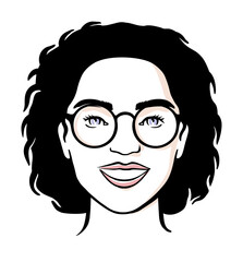 Smiling woman with glasses vector