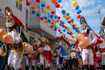 Pantalla is the traditional carnival mask from Xinzo de Limia, Ourense. Galicia, Spain. - obrazy, fototapety, plakaty