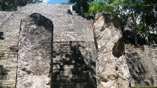 calakmul Maya ancient old stone ruins pyramids in the jungle 