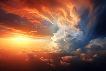 Fototapeta na wymiar cloudscape and bright sun in the background