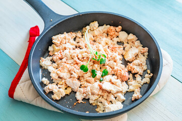 豆腐と明太子の炒め物