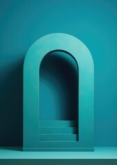 Fototapeta premium blue arch with a stair