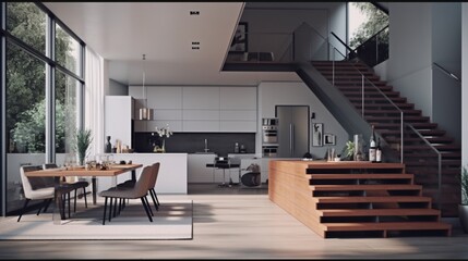 interior of modern building