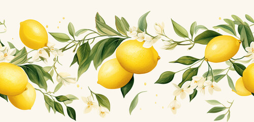 lemon tree branch with flowers