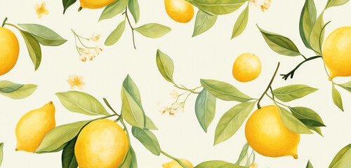 seamless background with lemons