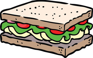 sandwich with cheese vector illustration