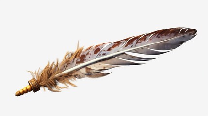 Feather quill.isolated object transparent background.Generative AI