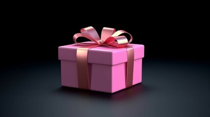 gift box pink color on a dark background (8)