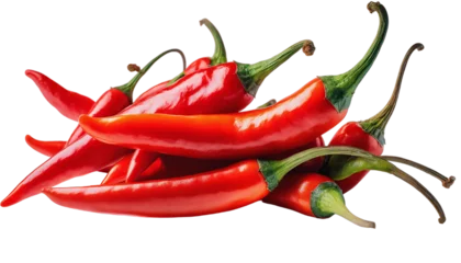 Foto op Plexiglas Red hot chili peppers on transparent background © shabbir