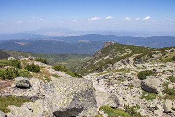 Fototapeta na wymiar Landscape of Rila Mountain near The Scary lake, Bulgaria