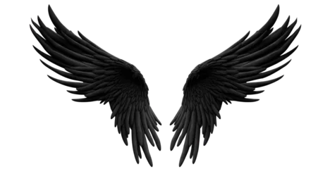 Fotobehang Pair of black wings, cut out © Yeti Studio
