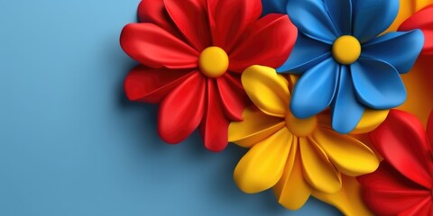 beautiful abstract red yellow blue floral design background. beautiful Generative AI AIG32