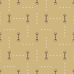 Horse bits and dots, geometric, seamless, vector pattern