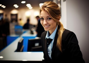 A receptionist attending a training session to enhance their skills and knowledge. The camera angle