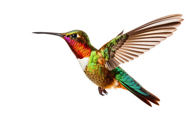 Fototapeta premium Amazing a Hummingbird Colorful is Flying Isolated on Transparent Background PNG.