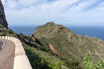 Road in Anaga mountains. Tenerife, Canary islands, Spain