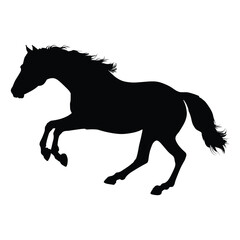 Jumping Horse Silhouette on White