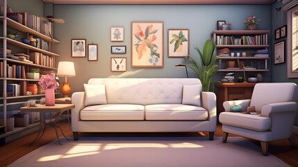 Cozy Living Room with Modern Aesthetics