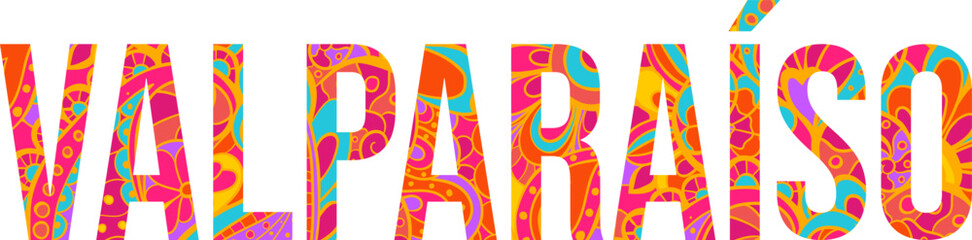 Valparaíso city name doodle creative name design