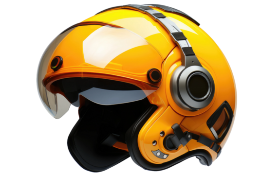 Futuristic Headgear Harnessing Solar Power on a White or Clear Surface PNG Transparent Background