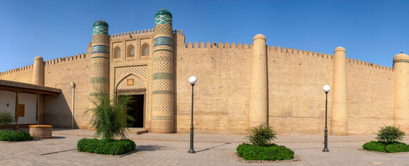 Panorama of the central entrance of the Besh Hovli complex (Nurillabay Khan Palace, XIX century)....