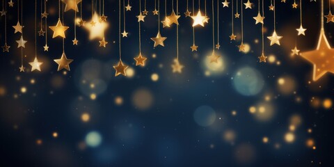  a blue background with gold stars hanging from it's sides and a black background with gold stars hanging from it's sides.