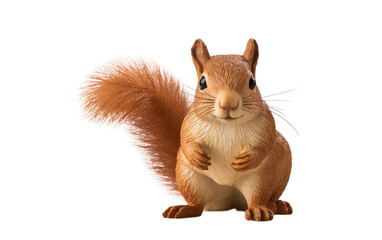 Squirrel Companion Whimsical and Squeaky on a White or Clear Surface PNG Transparent Background