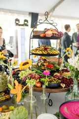 Fancy Vegetable Crudite Display with Dipping Oil, Appetizer Display, Hors d'oeuvres Display, Healthy Food, Carrots, Figs