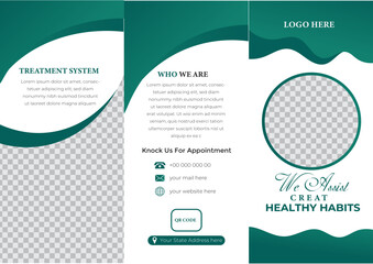 Tri fold wave brochure layout flyer design