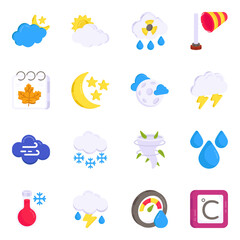 Pack of Weather Flat Icons 

