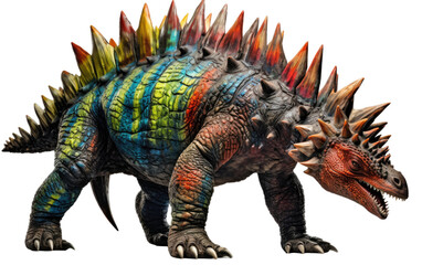 Roaring Reptile Adventure Stomping Stegosaurus on a White or Clear Surface PNG Transparent Background