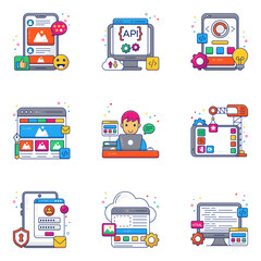 Pack of Web Programming Flat Icons

