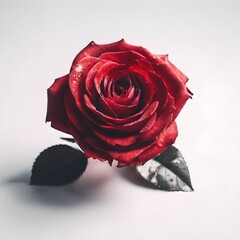 red rose on a white background, generative AI