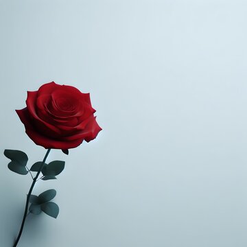 red rose on a white background, generative AI