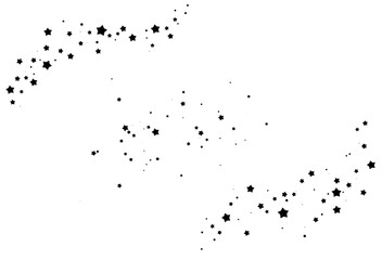  Shooting Star Black. Shooting star with an elegant star trail on a white background. Festive star sprinkles, powder. Vector png.