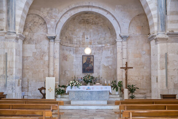 Altar of the church of Siponto called Santa Maria di Siponto in Manfredonia, Italy