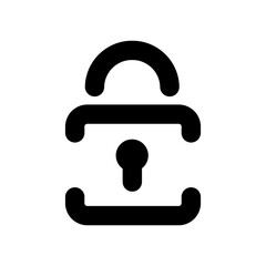 Padlock icon. Black padlock icon in flat style. Security concept.