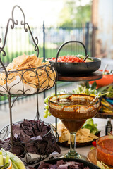 Becca & AMexican Food Buffet with Salsa and Chips, Healthy Mexican Food Display, Catered Event Mexican Dinnerdam