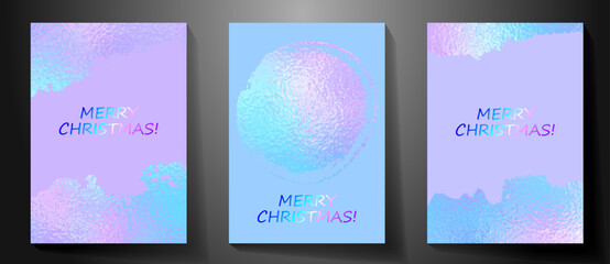 Christmas set colorful background with blurred iridescent glass. Multicolor vector pattern. Holiday bright color illustration for cover design, card, invitations, poster, brochure. Ice. Cold.
